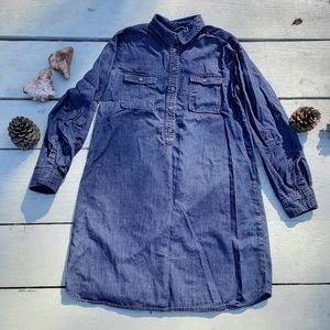 Ann Taylor Loft Silk Denim Tunic Top Sz SP